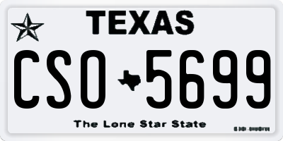 TX license plate CSO5699