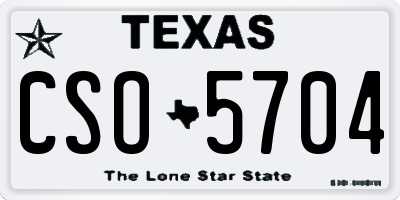 TX license plate CSO5704