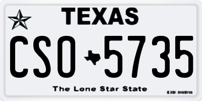 TX license plate CSO5735