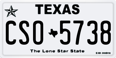 TX license plate CSO5738