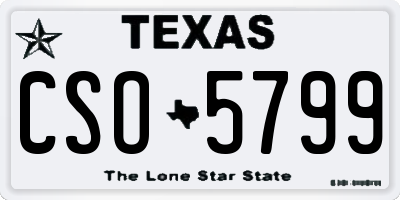 TX license plate CSO5799