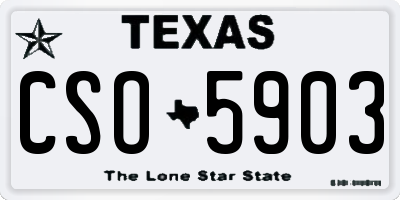 TX license plate CSO5903