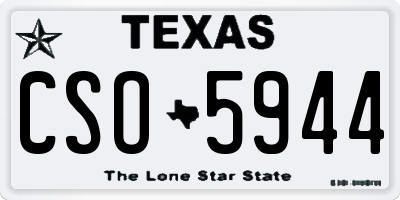 TX license plate CSO5944
