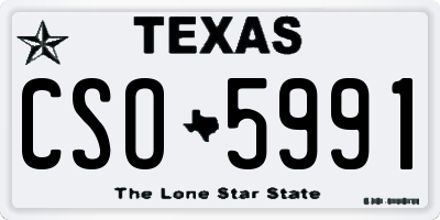 TX license plate CSO5991