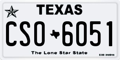TX license plate CSO6051