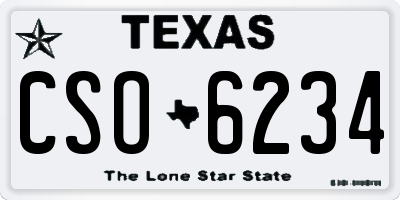 TX license plate CSO6234