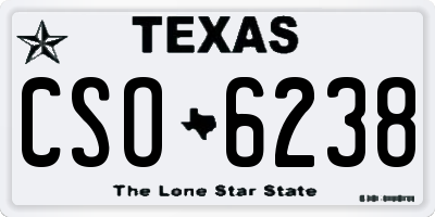 TX license plate CSO6238