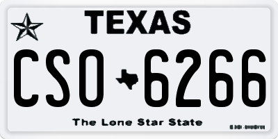 TX license plate CSO6266