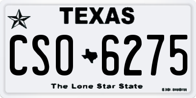 TX license plate CSO6275