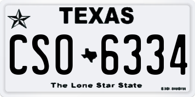 TX license plate CSO6334