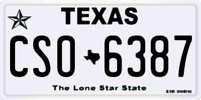 TX license plate CSO6387
