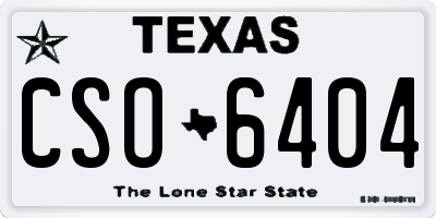 TX license plate CSO6404