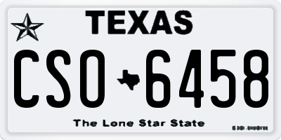 TX license plate CSO6458