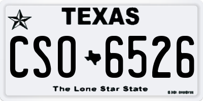 TX license plate CSO6526