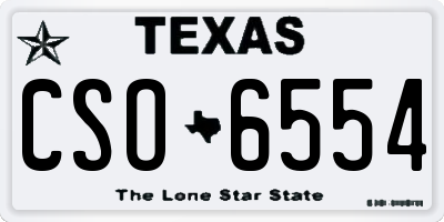 TX license plate CSO6554