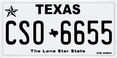 TX license plate CSO6655