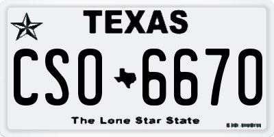 TX license plate CSO6670