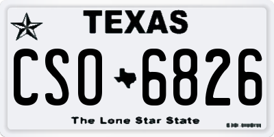 TX license plate CSO6826