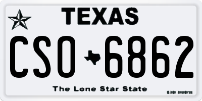 TX license plate CSO6862