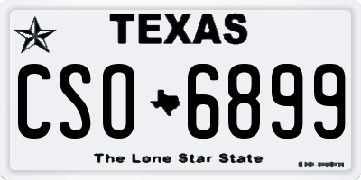 TX license plate CSO6899