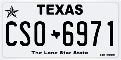 TX license plate CSO6971