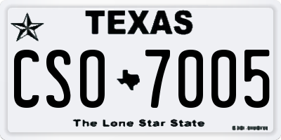TX license plate CSO7005