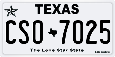 TX license plate CSO7025