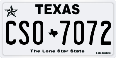 TX license plate CSO7072