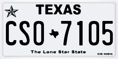 TX license plate CSO7105