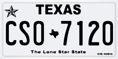 TX license plate CSO7120