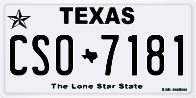 TX license plate CSO7181