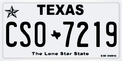 TX license plate CSO7219