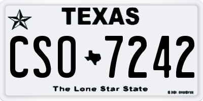 TX license plate CSO7242