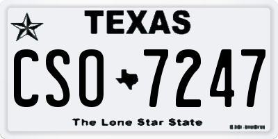 TX license plate CSO7247
