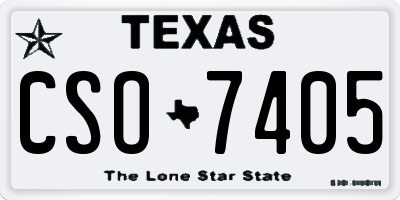 TX license plate CSO7405