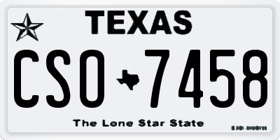 TX license plate CSO7458
