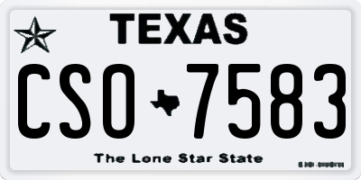 TX license plate CSO7583