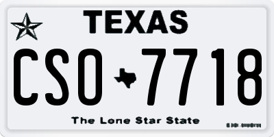 TX license plate CSO7718