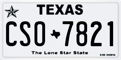 TX license plate CSO7821
