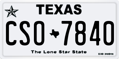 TX license plate CSO7840