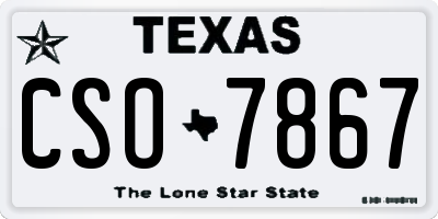 TX license plate CSO7867