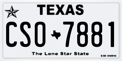 TX license plate CSO7881