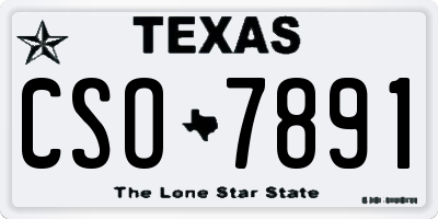 TX license plate CSO7891