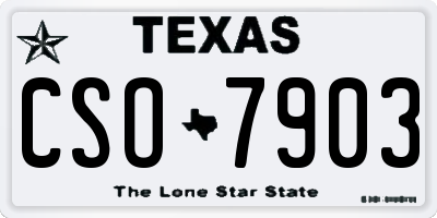 TX license plate CSO7903
