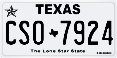 TX license plate CSO7924