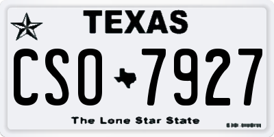 TX license plate CSO7927