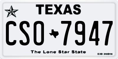 TX license plate CSO7947