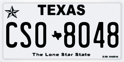 TX license plate CSO8048