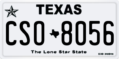 TX license plate CSO8056