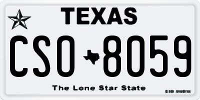 TX license plate CSO8059